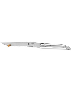 Couteau à pain Laguiole, manche en tout inox de 12 cm finition brillant