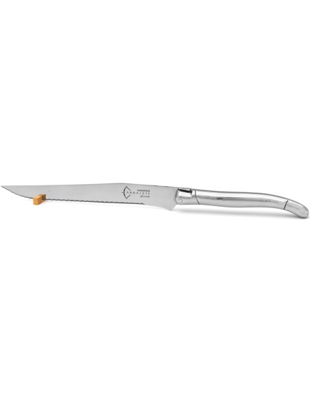 Couteau à pain Laguiole, manche en tout inox de 12 cm finition brillant