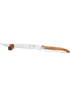 Couteau à pain Laguiole, manche en genévrier de 12 cm finition mat