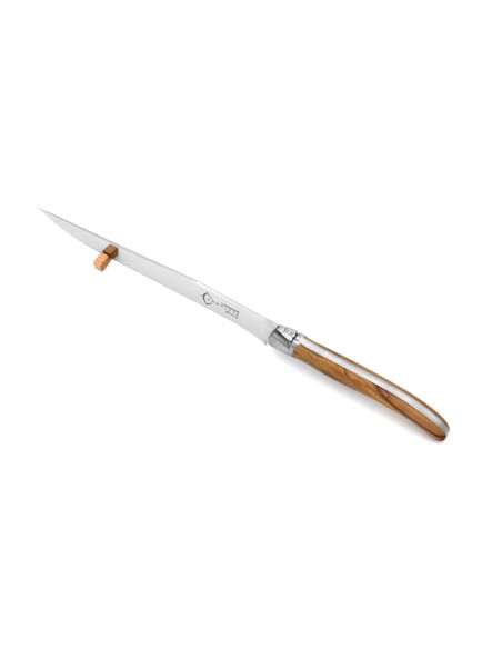 Couteau à pain Laguiole, manche en genévrier de 12 cm finition mat