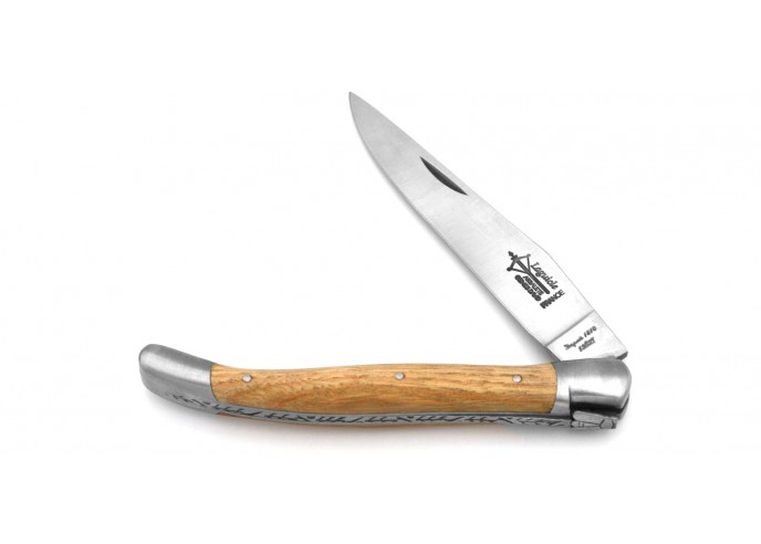 Laguiole Antan folding knife, 12 cm chestnut wood handle, matt finish