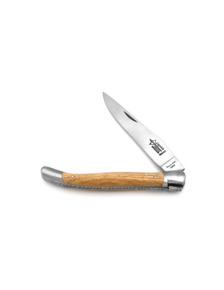 Laguiole pliant Antan, manche en chêne de 12 cm, finition mat
