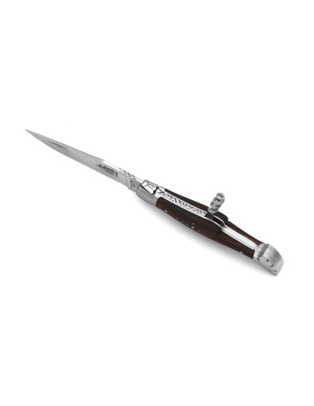 Laguiole Prestige folding knife, blade & corkscrew, 12 cm wenge wood handle, matt finish