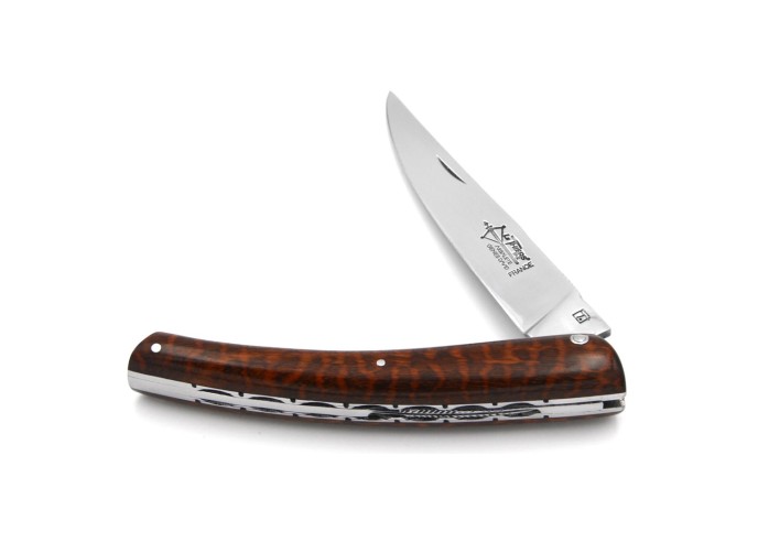 Le Thiers ® pliant Prestige, ciselé main, manche en amourette de 12 cm, finition brillant