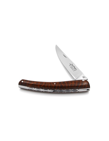 Le Thiers ® pliant Prestige, ciselé main, manche en amourette de 12 cm, finition brillant