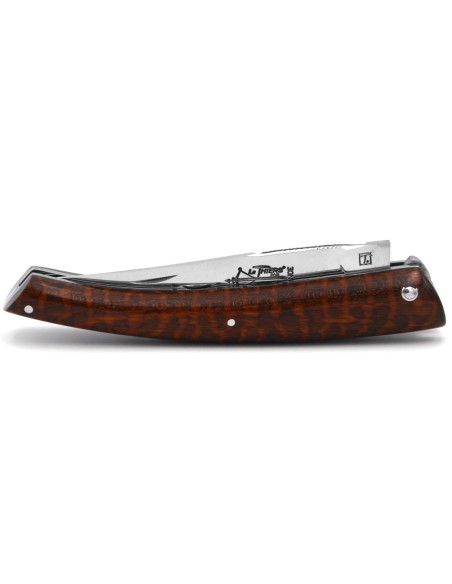 Le Thiers ® pliant Prestige, ciselé main, manche en amourette de 12 cm, finition brillant