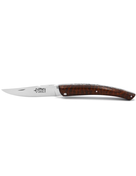 Le Thiers ® pliant Prestige, ciselé main, manche en amourette de 12 cm, finition brillant