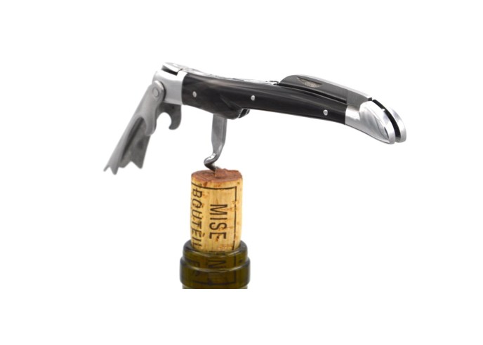 Sommelier Laguiole Prestige, black buffalo horn handle, shiny finish