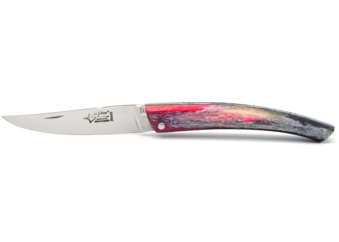 Le Thiers ® pliant guilloché main, manche en os teinté de 12 cm, finition brillant