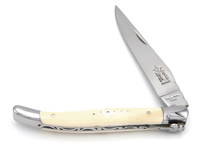Laguiole Forged folding knife, 12 cm warthog tooth handle with shiny finish