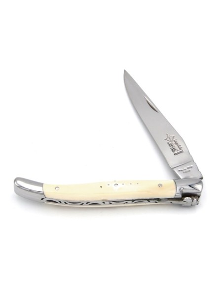 Laguiole pliant Forgé, manche en dent de phacochère de 12 cm, finition brillant