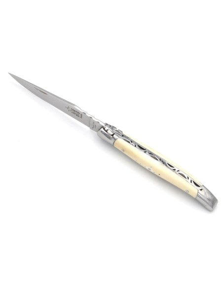 Laguiole pliant Forgé, manche en dent de phacochère de 12 cm, finition brillant