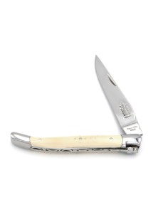 Laguiole pliant Forgé, manche en ivoire de mammouth de 12 cm, finition brillant