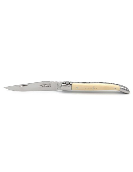 Laguiole Forged folding knife, 12 cm mammoth ivory handle with shiny finish