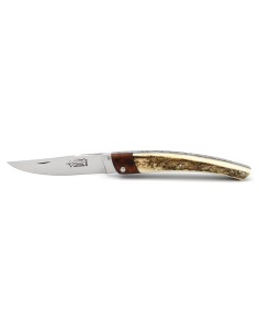 Le Thiers ® folding knife, false bolster in snakewood, 12 cm deer antlers handle, shiny finish 2