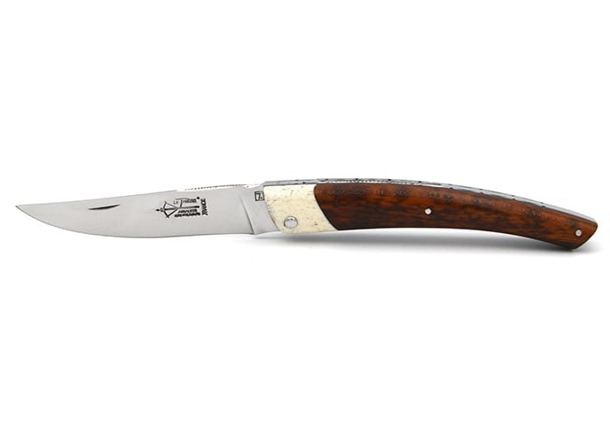 Le Thiers ® folding knife, false bolster in bone, 12 cm snakewood handle, shiny finish