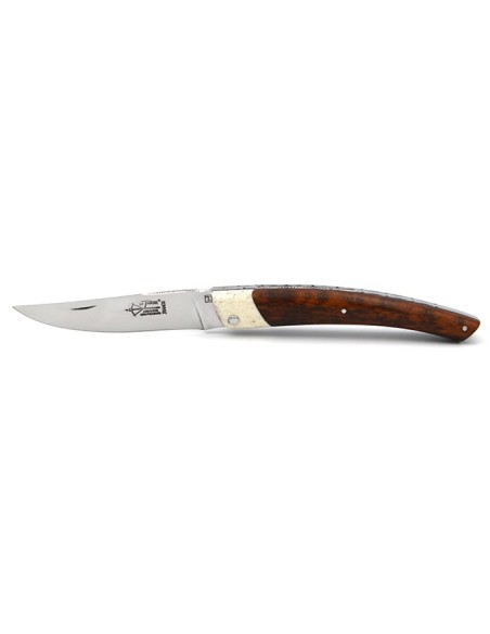 Le Thiers ® folding knife, false bolster in bone, 12 cm snakewood handle, shiny finish