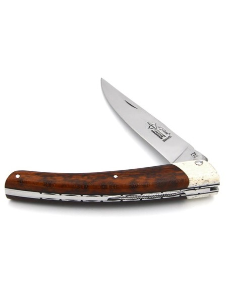 Le Thiers ® folding knife, false bolster in bone, 12 cm snakewood handle, shiny finish