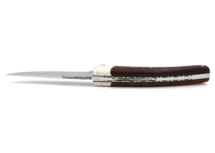 Le Thiers ® pliant, fausse mitre en os, manche en amourette de 12 cm, finition brillant