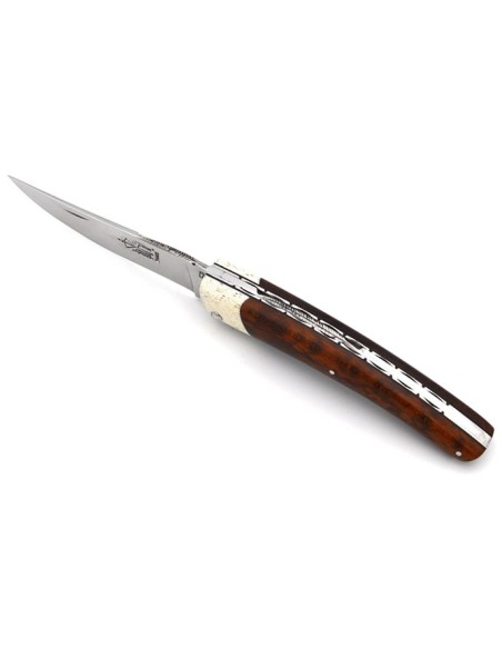 Le Thiers ® folding knife, false bolster in bone, 12 cm snakewood handle, shiny finish