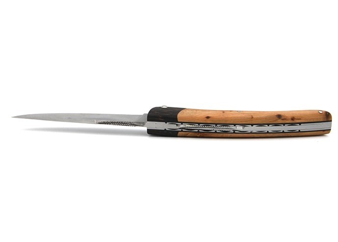 Le Thiers ® folding knife, false bolster in palm wood, 12 cm juniper wood handle, matt finish