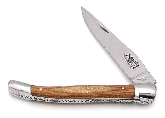 Laguiole Prestige folding knife, 12 cm stamina wood handle, shiny finish