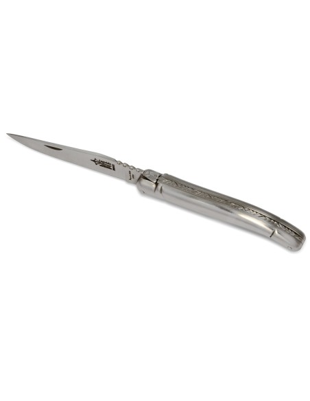 Laguiole folding knife Original 12 cm, full matt stainless steel handle