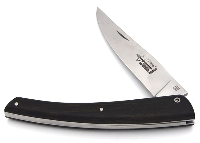 Le Thiers ® folding knife, smooth spring, ebony wood handle, matt finish