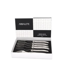 Set of 6 Laguiole forks, stainless steel handle with matt finish 2