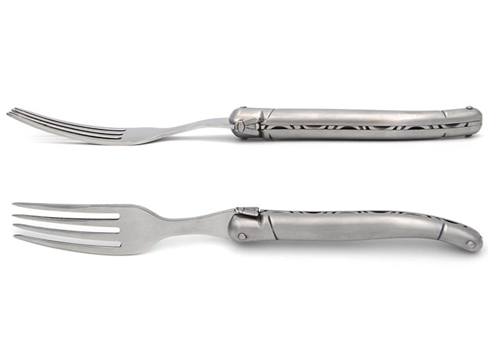 Set of 6 Laguiole forks, stainless steel handle with matt finish