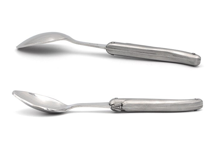 Set of 6 Laguiole tea spoons, stainless steel handle with matt finish
