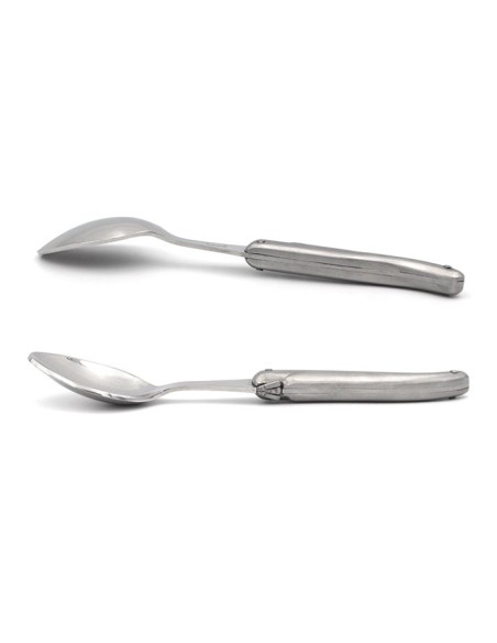 Set of 6 Laguiole tea spoons, stainless steel handle with matt finish