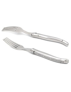Set of 6 Laguiole forks, all stainless steel handle with shiny finish 2