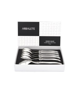 Set of 6 Laguiole soup spoons, stainless steel handle, shiny finish 2