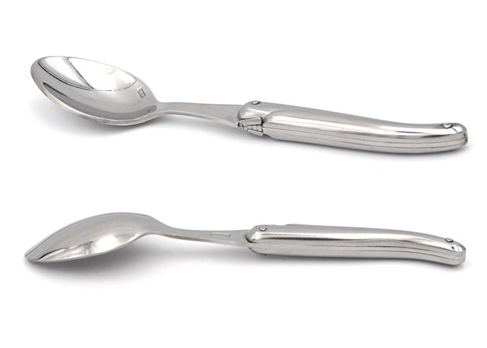 Set of 6 Laguiole tea spoons, stainless steel handle, shiny finish