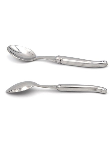 Set of 6 Laguiole tea spoons, stainless steel handle, shiny finish