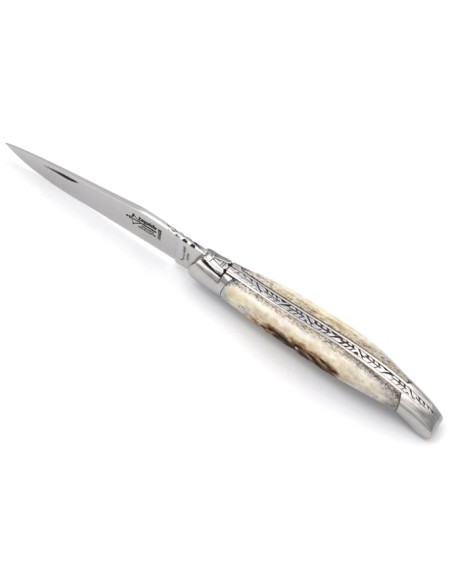 Laguiole Prestige folding knife, deer antlers handle, shiny finish