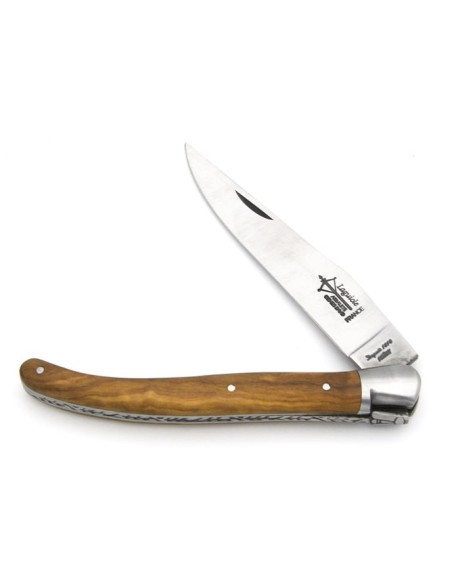 Laguiole Antan folding knife, 12 cm olive wood handle, matt finish