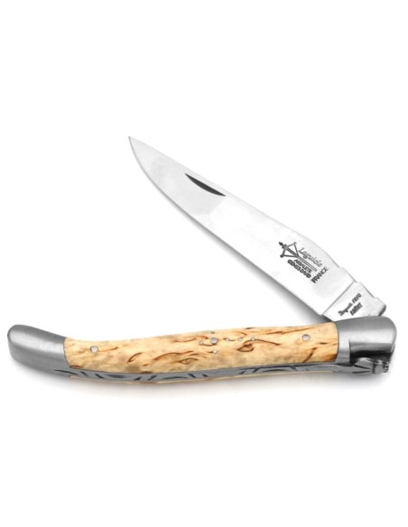 Laguiole folding knife Forged, 12 cm birch handle with matt finish