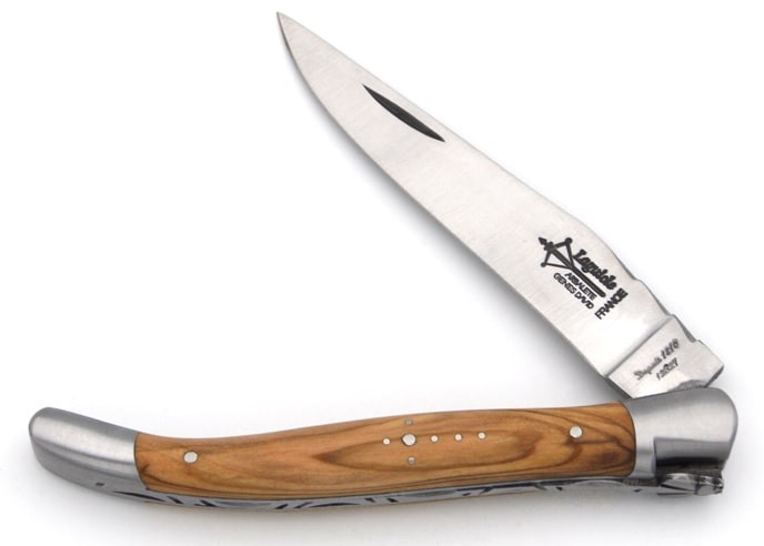 Laguiole Forged folding knife, 12 cm olive wood handle, matt finish