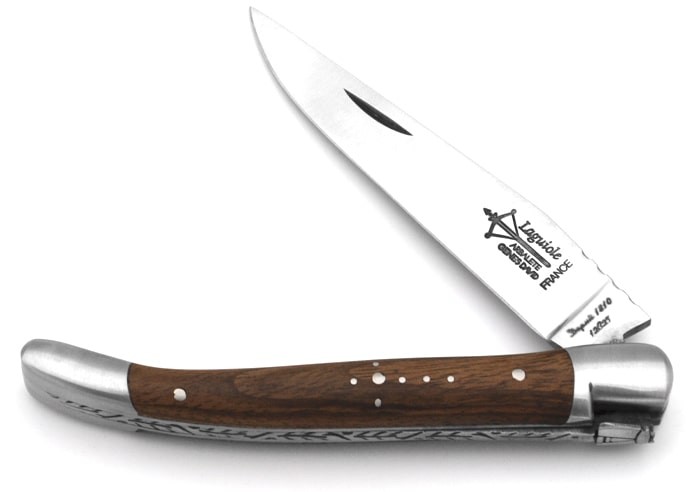 Laguiole folding knife for Ladies, walnut wood handle, matt finish