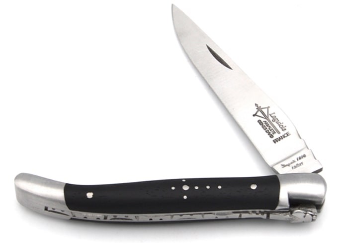 Laguiole folding knife Forged, 11 cm ebony wood handle with matt finish