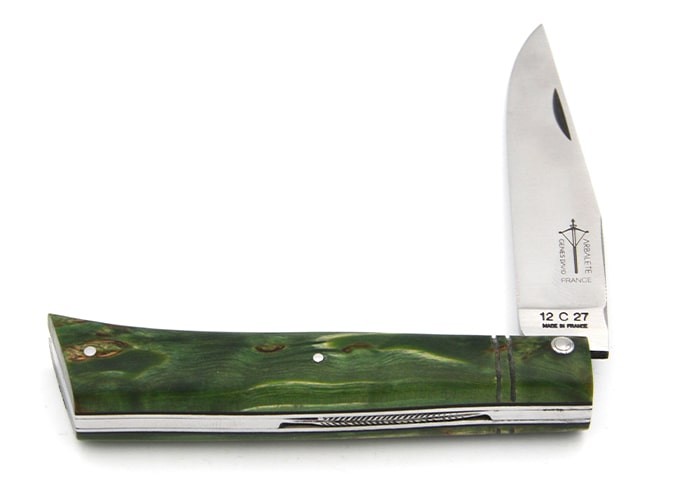 Alpine folding knife, chiseled, stabilised birchwood handle