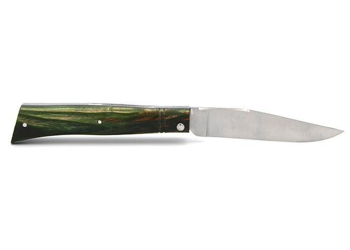 Alpine folding knife, chiseled, stabilised birchwood handle