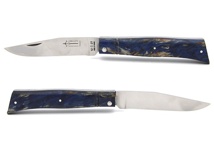 Couteau pliant Alpin, manche en bouleau stabilisé de 11 cm, finition brillant