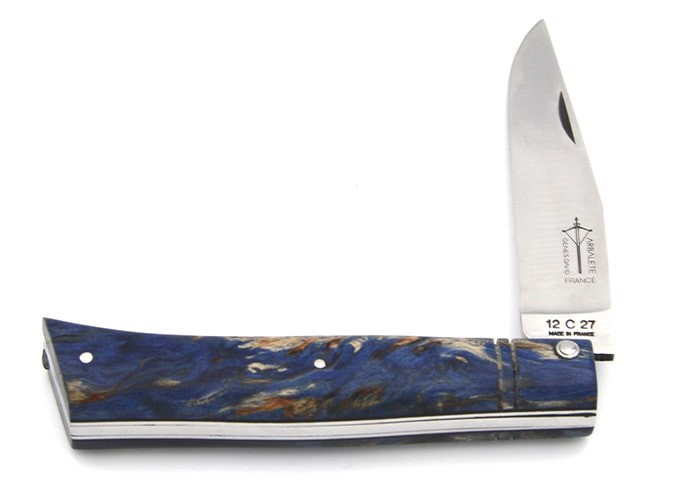 Couteau pliant Alpin, manche en bouleau stabilisé de 11 cm, finition brillant
