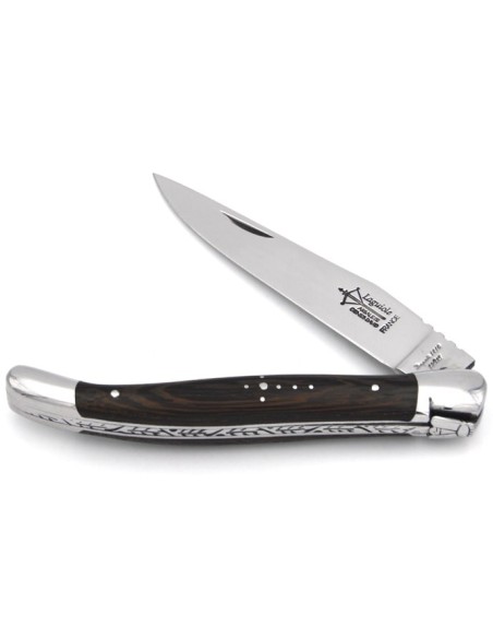 Laguiole folding knife Prestige, 12 cm wenge handle, shiny finish