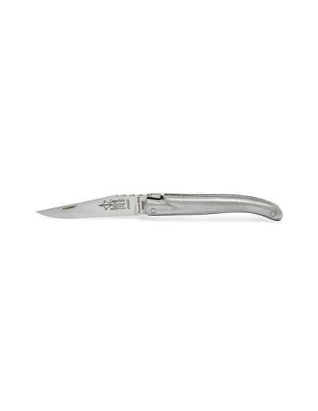 Laguiole Original folding knife, 8 cm full handle in stainless steel, matt finish