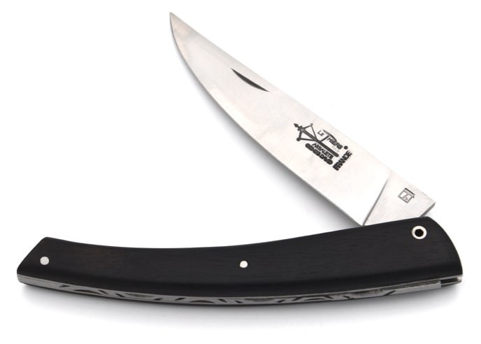 Le Thiers ® pliant, guilloché main, manche en ébène de 12 cm, finition mat