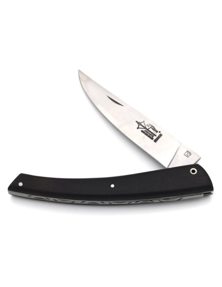 Le Thiers ® folding knife, guilloché, 12 cm ebony wood handle, matt finish